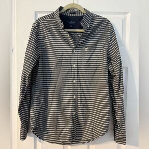 American Eagle Outfitters Black and White Striped Shirt